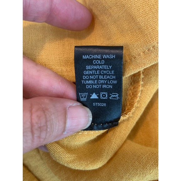 Peck & Peck yellow buttoned long sleeves tunic blouse size small - Picture 6 of 9